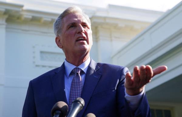 House Speaker Kevin McCarthy (R-Calif.) outside the White House May 9, 2023. 