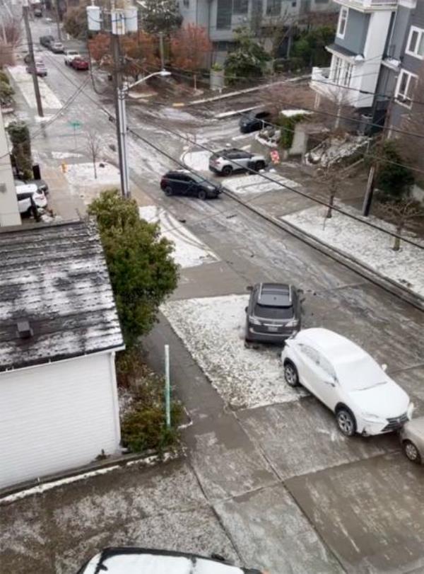 Seattle ice car collision